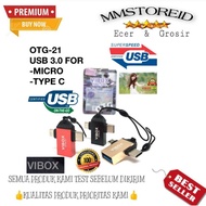 MM - OTG Vibox OTG-21 2in1 Micro Type C On The Go Vibox 2 in 1Type C Micro OTG-21 Adapter Vibox 2in1