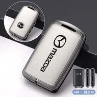 Alloy Leather Metal Car Smart Remote Key Case Cover Accessories For Mazda 3 Alexa CX30 CX-4 CX5 CX-5