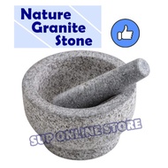 Mortar and pestle / Lesung Batu / Guacamole Salsa Maker ( Nature Granite Stone )