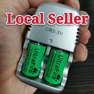 2pcs CR2 UltraFire 800mAh Battery + Charger For Fujifilm instax Mini Camera