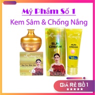 COMBO KEM FACE NHÂN SÂM - KEM SUN CHỐNG NẮNG NCOLLAGEN - Giảm Mụn Mờ Nám Tàn Nhang Hàng Chính Hãng [