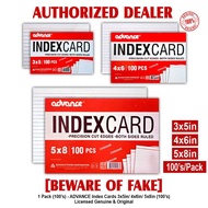Index Card Cards ADVANCE or CPPI Brand 3x5in 4x6in 5x8in 100pcs per pack - 1 Pack