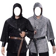 Halloween Temple Knight Imitation Chain Armor Helmet Costume Adult COS Medieval Samurai Lock Armor P