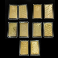 5 Styles 1 OZ Suisse Gold Bar Gold Bullion Bars Suisse Gold Plated Bullion Replica Souvenir Coins I