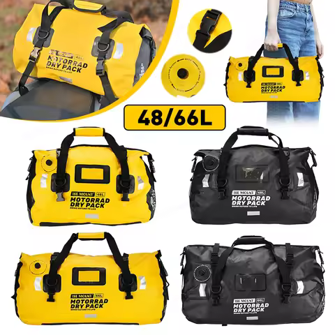 66L 48L Motorcycle Waterproof Tail Bag Travel Outdoor Dry Luggage Roll Pack Bag Motorbike Luggage Ba