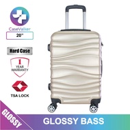 Case Valker 20" Glossy BASS Hard Case ABS+PC TSA Lock Travel Luggage Bag 20 inches (Navy Blue)ase Va