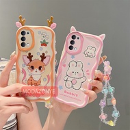 Funny Case For OPPO Reno 4 4G Case Lovely Soft Silicone Phone Cover OPPO Reno4 Case For Ladies Girls With Bracelet