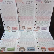 A6 Character Saving Challenge Binder Paper A6 Binder (6 pcs)