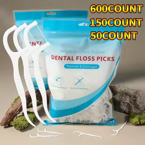 50/150/600pcs ultra-thin disposable dental floss sticks are essential portable dental floss cleaning