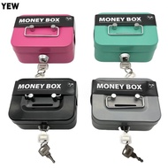 YEW Cash Box, Sturdy Handles Lockable Money Box, Security Metal with Coin Slot Coin Saving Box