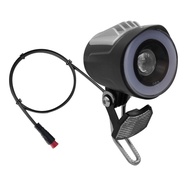 Bfgu Mall- QD228 LED Headlight Electric Bicycle Scooter E-Bike Waterproof Connector Front Light with Horn Accessories