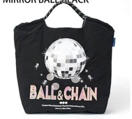 Ball and Chain (M size) Disco 🪩 bling bling 款 (黑色) 現貨  - 日系刺繡尼龍環保袋