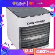 Enrichreal  Coolly Mammoth Air Cooler USB Mini Personal Space Air Conditioner Humidity Purifier Arctic Air Ultra Evaporative Home Office Desktop Cooling Fan with 3 Speed Control and LED Night Light