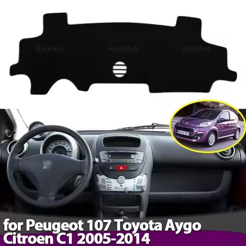Car Dashboard Cover Avoid Light Pad Instrument Panel Mat Case Carpets for Peugeot 107 Toyota Aygo AB