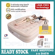 Inflatable Air Bed Tilam Angin with Auto Pump – Single & Queen Size, Foldable Camping Mattress