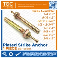 TGC 1PC Strike Anchor 1/4 , 5/16 , 3/8 , 1/2 , 5/8 , 3/4 inches Tetanized Hit Anchor for Concrete / Anchor Bolt / Expansion Bolt