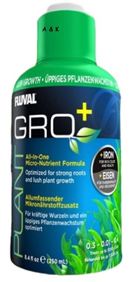 [A&amp;K MAX] Fluval Plant Gro+ Micronutrients Fertilizer 250ml (For Rich color &amp; Health) Aquarium Plant Use.