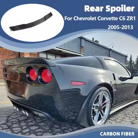 Carbon Fiber Car Rear Spoiler For Chevrolet Corvette C6 ZR1 2005-2013 Car Rear Trunk Lid Boot Wing L