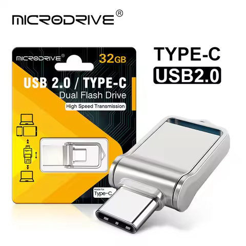 OTG Type C Pen Drive Mini Metal Usb Memory Stick 16GB 32GB usb flash card 128GB 256G type-C Pendrive