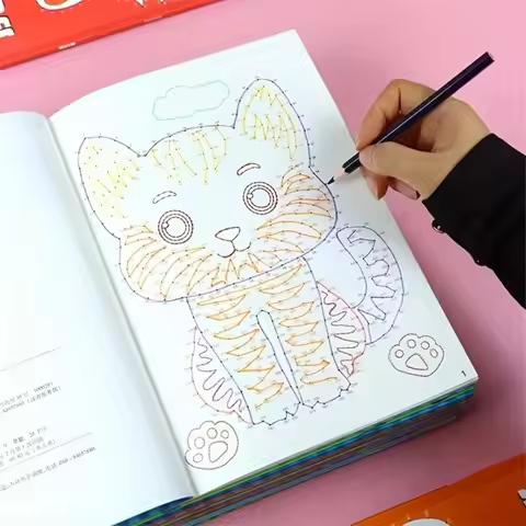 44 Patterns Digital Connected Drawing Book 3 Difficulty Levels Pen Control Magic Lines Tracing Book 