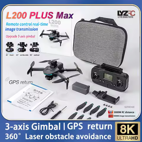 L200 Plus Max GPS Drone 4K Professional HD Dual Camera 3-axis Gimbal 5G WIFI Obstacle Avoidance Brus