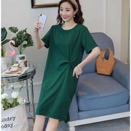 [M-Bling] Korean Version of Summer Plus Size Loose Casual Slimming Plus Long Short-sleeved Dress Maternity Dress T-shirt Long Dress