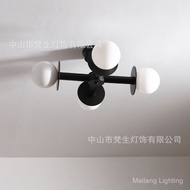 Nordic Simple Living Room Unique Creative Designer Ceiling Lamp Medieval Black Bedroom Room Lamp Ret