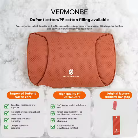 Luxury business headrest automobilesFor Alphard Vellfire Nappa Headrest Lumbar Back Cushion Lumbar P