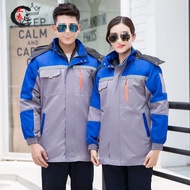 Winter Workwear Cotton-padded Jacket Men Thickened Labor Protection Cotton-padded Jacket Mid-Length 