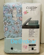 ผ้าปูที่นอนลายดอกไม้ แบรนด์ Cotton House ขนาด3.5ฟุต,5ฟุต,6ฟุต