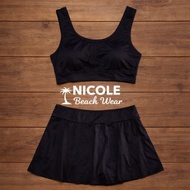 Bikini Skirt Set Black Bikini Beach Swimwear Swimsuit Monokini