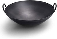 Wok Pan Cast Iron, Chinese Wok with Round Bottom Wok, Woks and Stir Fry Pans Pre-Seasoned for Non-Stick Like Surface, for Electric Stove Top, Induction, Large, Black,65cm/ 25.5 inch () interesting