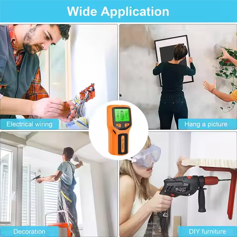 【Hot Cake】5 In 1 Wall Scanner Stud Detector Digital Handheld Wall Detector PVC Water Pipe Metal Find