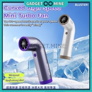 Portable New High Speed Handheld Turbo Fan Curved Mini Curved Fan 199 Speed Strong Wind Mini Kipas T