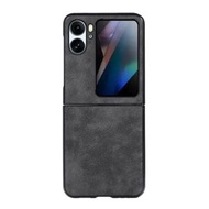 全城熱賣 - 適用於 OPPO Find N2 Flip 摩爾哥紋PU手機殼（黑色）