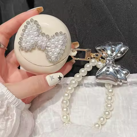 Luxury 3D Pearl Diamond Case For OPPO Enco Air 2i Air3 Soft Shockproof Protective Earphone Case With