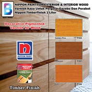 Nippon Paint Timber Finish For Exterior And Interior Wood 1L Golden Pine T103 / Red wood T107 / Rust
