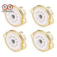 4Pcs 9pin Tube Socket Ceramic Tube Socket,Vacuum Protect Tube Socket for 12AX7,12AT7,12AU7,ECC83,ECC