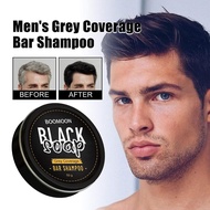 Boomoon 乌发皂Men's Black Hair Soap Grey Coverage Bar Shampoo Polygonum Hair Darkening Shampoo For Grey