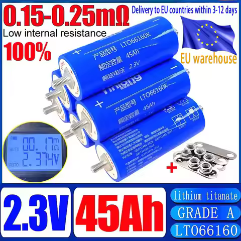100% Original Yinlong 2.3V 45Ah LTO 66160 Lithium Titanate Battery DIY 12V 24V 48V Solar Speaker Car