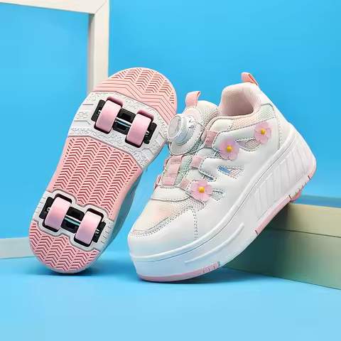 Childrens Roller Skating Shoes Four-wheel Detachable Roller Skating Shoes Wear-resistant Entertainme