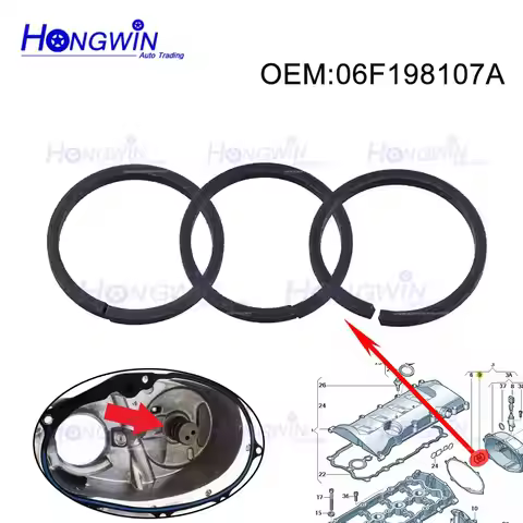 Timing Chain Housing Oil Control Seal O-Ring 06F198107A 06F109088G Fits VW EOS GTI MK Jetta MK5 Pass