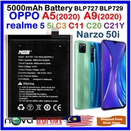 5000mAh Battery BLP727 BLP729 Fit For OPPO A5 2020 OPPO A9 2020 Realme 5 5i Realme C3 Realme C11 C21