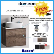 Baron A103-ST Stainless Steel Basin Cabinet With Phoenix Stone Solid Top