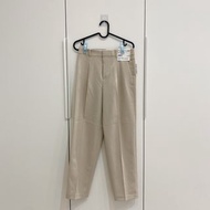 Uniqlo UQ 感動打摺長褲 S 杏色 beige 西裝褲