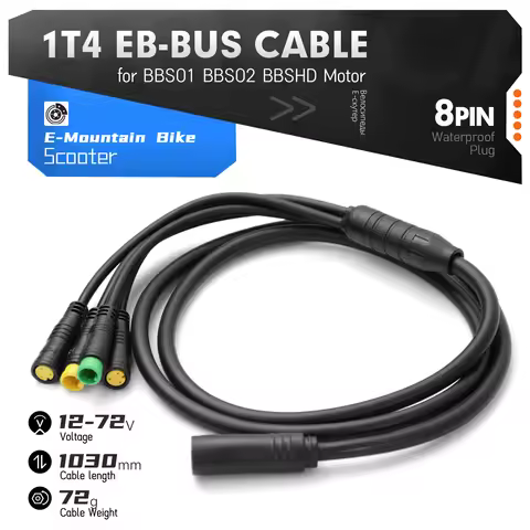Electric Bicycle 1T4 Extension Cable for BAFANG BBS01 BBS02 BBSHD Motor Show Brake Lever Throttle Co