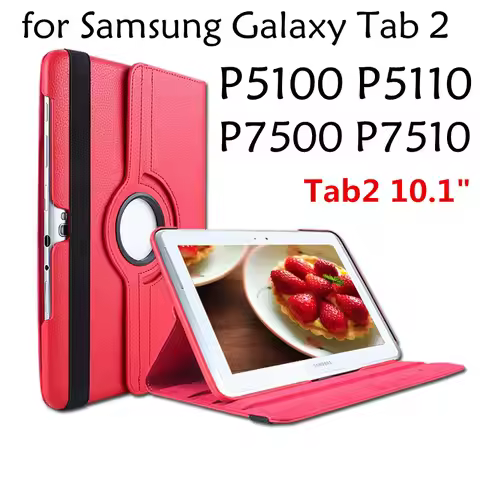 For Samsung Galaxy Tab 2 10.1 inch P5100 P5110 P7500 P7510 Tab2 Tablet Case 360 Rotating Bracket Fli