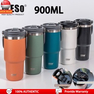 900ML tyeso tumbler Thermo Bottle Coffee Cup Double Layer Thermal Mug Insulation and Cold Storage Ice Large-capacity Outdoor Sports Car Tumbler