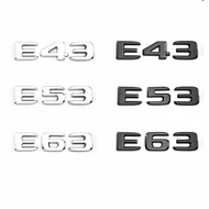 3D ABS Chrome Logo E53 Emblem Letters Sticker Nameplate Car Trunk Badge For Mercedes Benz E43 E53 E6