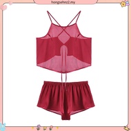 Ready Stock in JOHOR Women's  Ice Silk Satin Babydoll Dress Sexy Lingerie Sleepwear Nightwear Pyjama